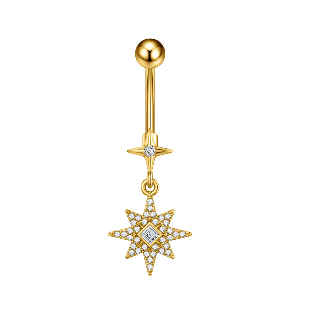 5g Weight Zircon Inlay Material Belly Ring Classification 1 Piece Quantity Casual, Bar Occasion 316 Stainless Steel Material Star, Flower, Butterfly Pattern All Seasons Season Unisex Gender Plating Design Hip-Hop, Simple Style, Cool Style Style 1 Piece 316 Stainless Steel Zircon Belly Rings Star Flower Butterfly Unisex 12