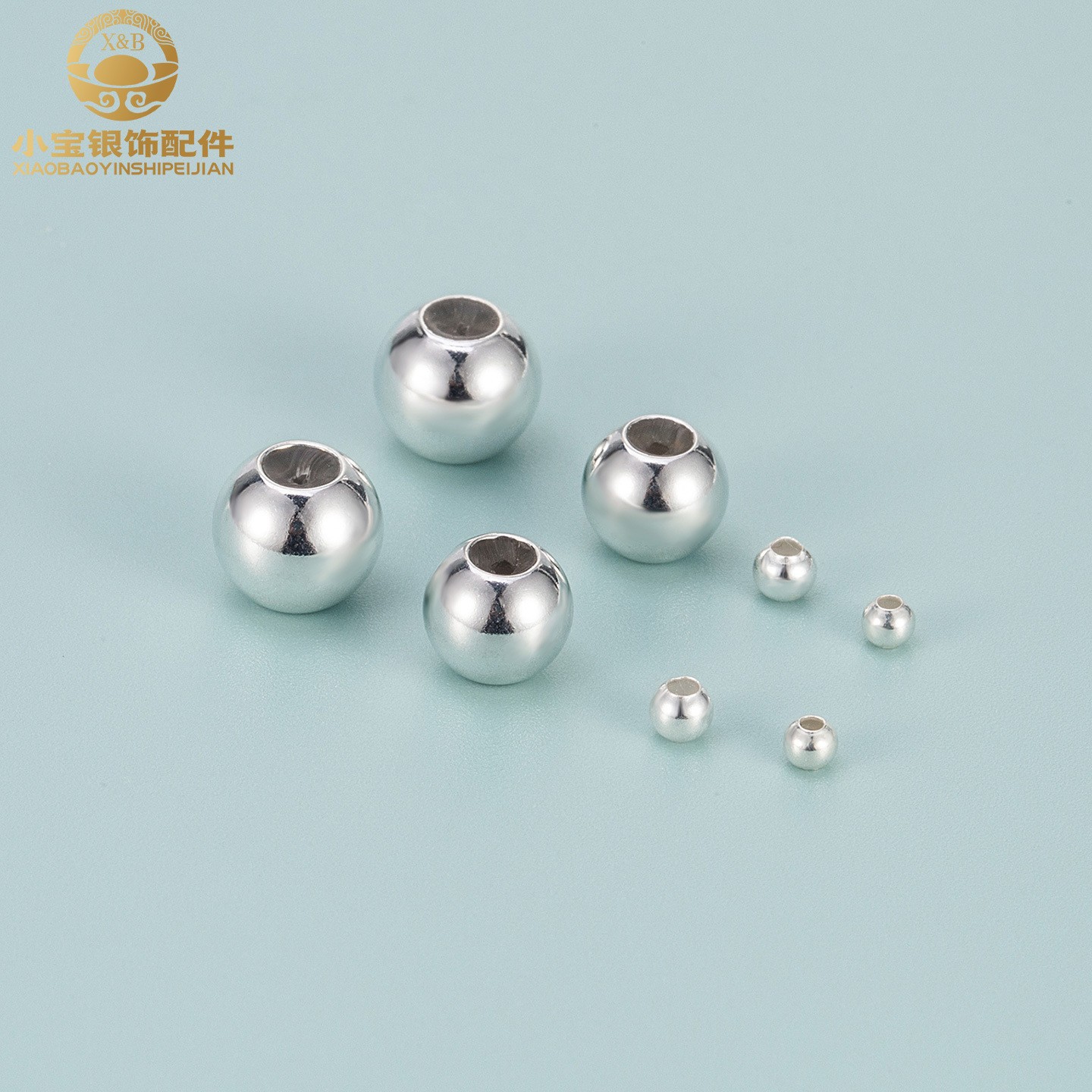 s925纯银硅胶珠手链项链定位珠可移动调节活动珠手工DIY配件批发