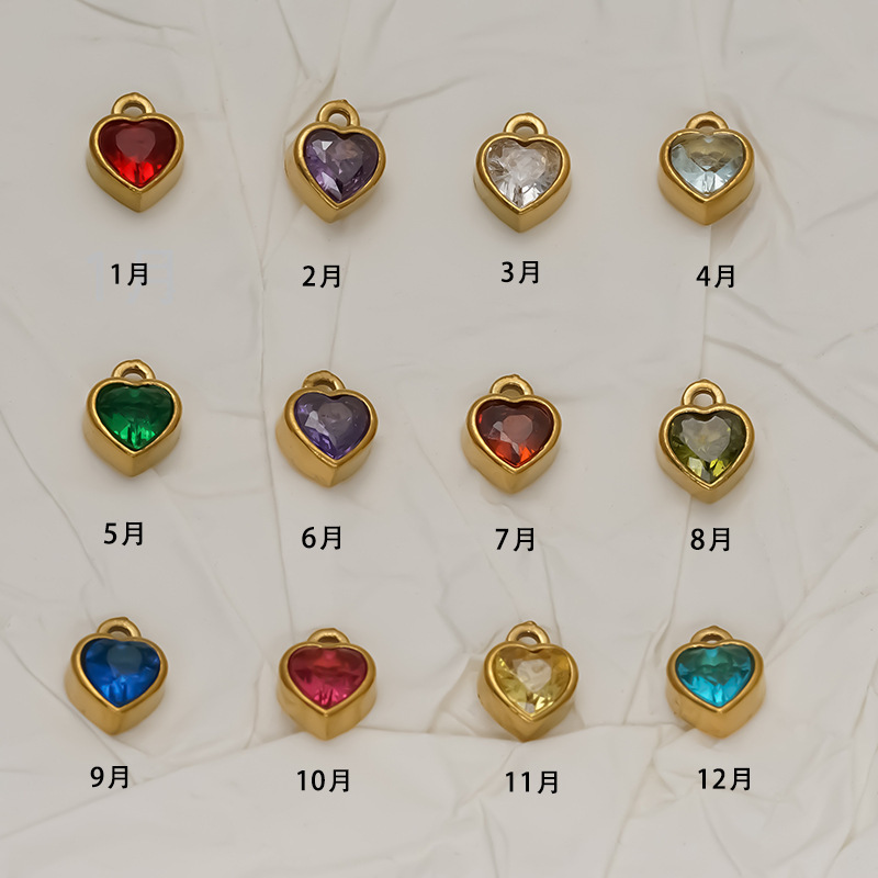 Hot-Selling Stainless Steel December Birthstone Necklace Bracelet Pendant DIY Jewelry Accessories