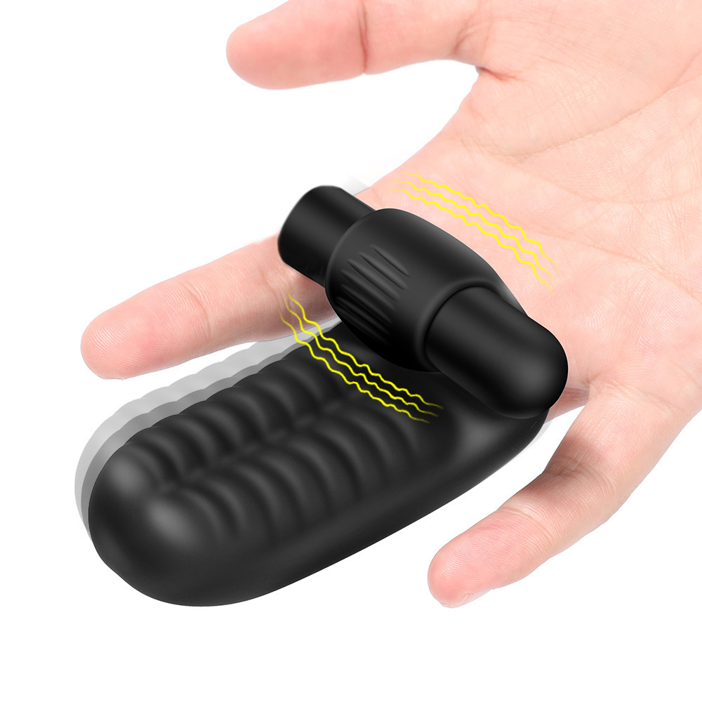 Rechargeable Stimulating Wearable Silicone Finger Sleeve Couple Massager Vibrator Adult Sex Toy_voghion.com