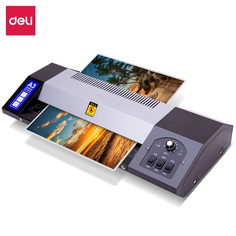 Deli 3890 Холодильная Cold Cold, обогрев и создание двойного использования офисная пластиковая машина A3 пластик fotograf sealing machine cover metal metal shell