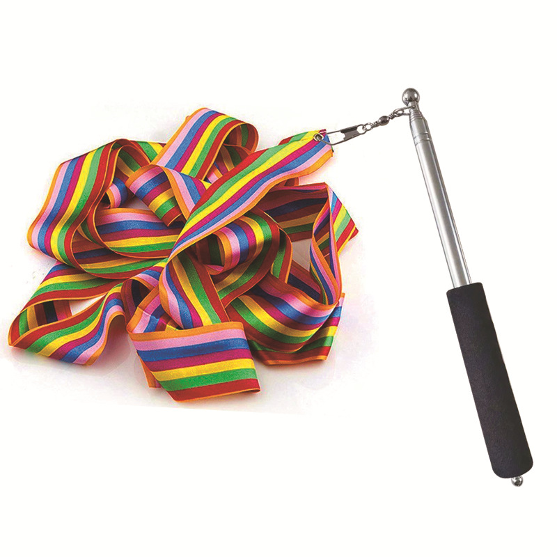 Ribbon Telescopic Rod 6 m Long Dance Belt Gymnastics Dance Ribbon for Middle-aged and Elderly Square Dance Fitness Ribbon Direct Supply