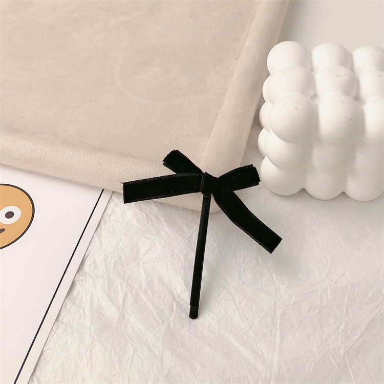 Anillo de cabello de arco de seda de banda de goma de cabello de cabello de alta calidad de cabello de cola de cabello elástica negra de alta gama