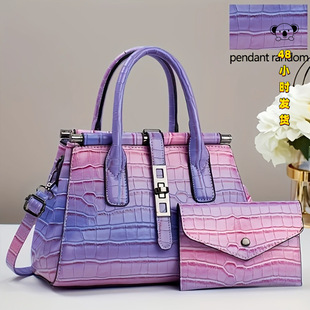 B 13692  Stone Pattern Two Piece Shoulder Bag ʯ�^�y��ĸ��