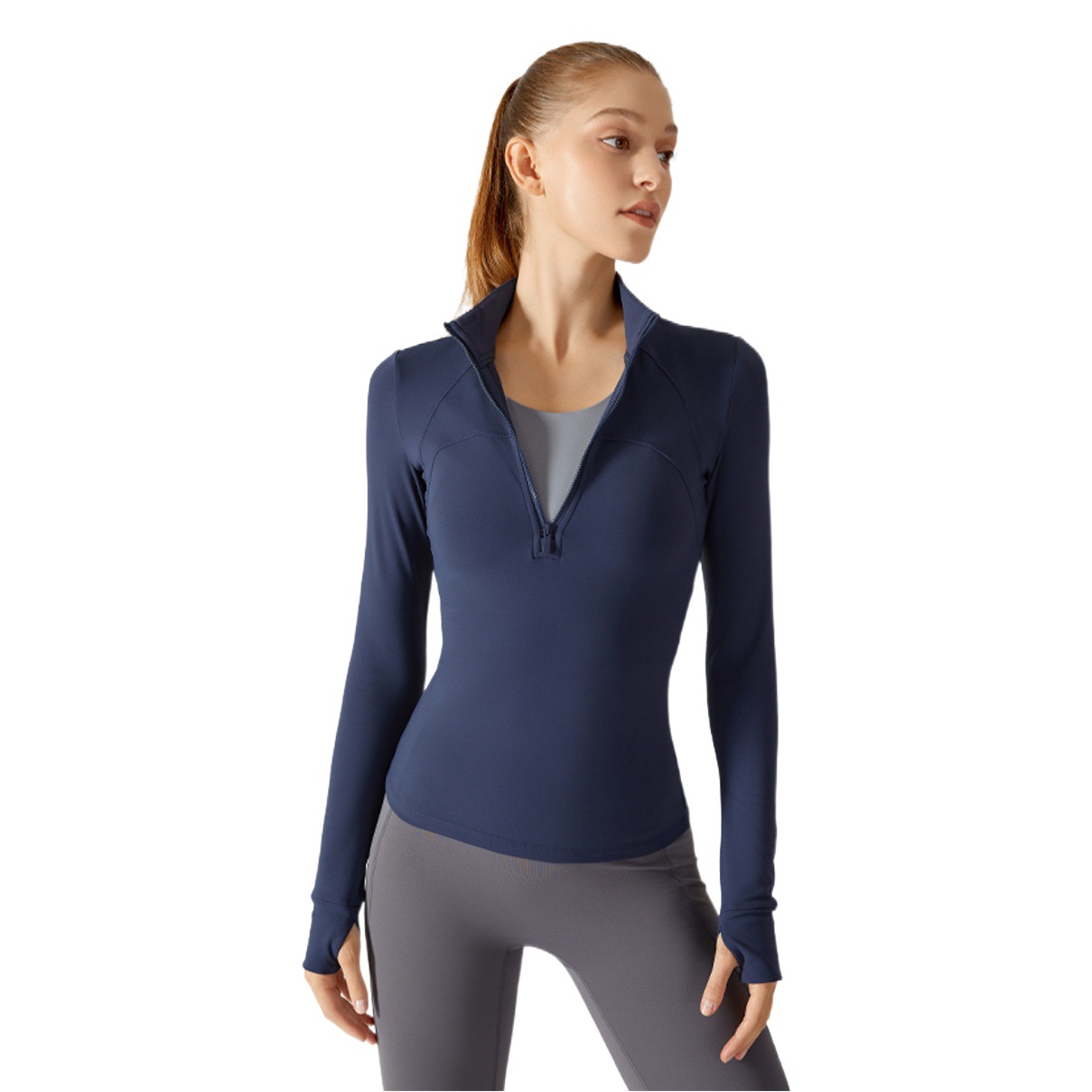 Camisetas de yoga de forro polar para otoño e invierno, ropa de yoga europea y americana de manga larga, chaquetas deportivas para correr y fitness para mujer