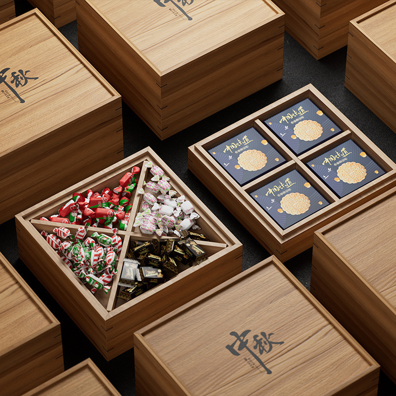 木质月饼礼盒双层干果盒新中式国风中秋节礼品包装盒高端|undefined
