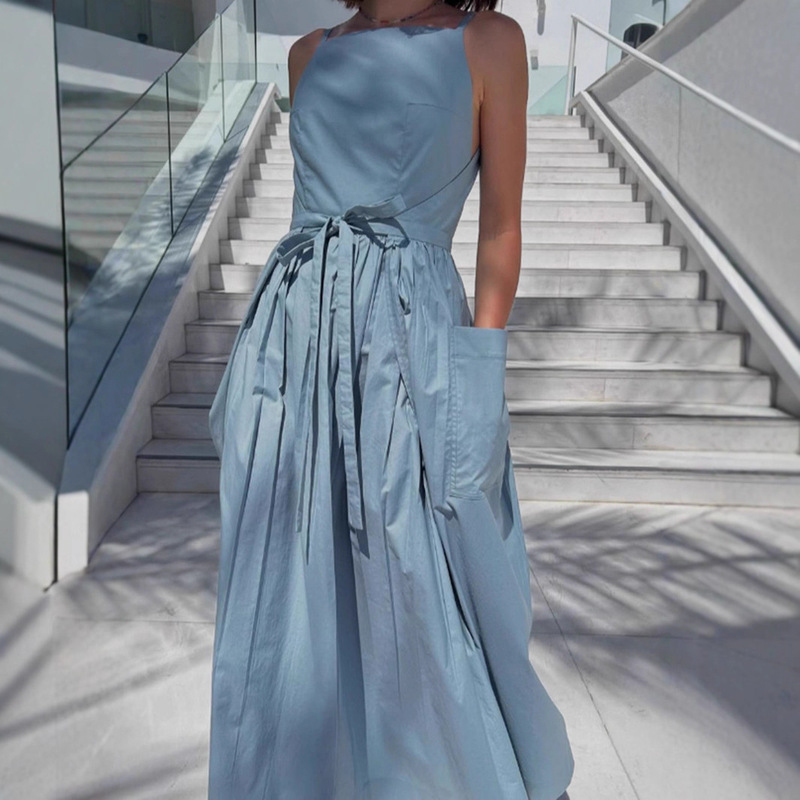 2025 Cross-Border European and American Ins Independent Website New Hot-Selling Sleeveless Fashion Sun Dress Women's Clothing
