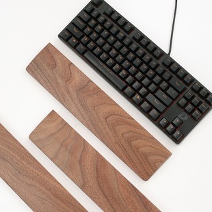 Wooden Keyboard Rest Pad, Black Walnut Wrist Rest for Keyboard, Laptop Wooden Wrist Support, Solid Wood Wrist Rest