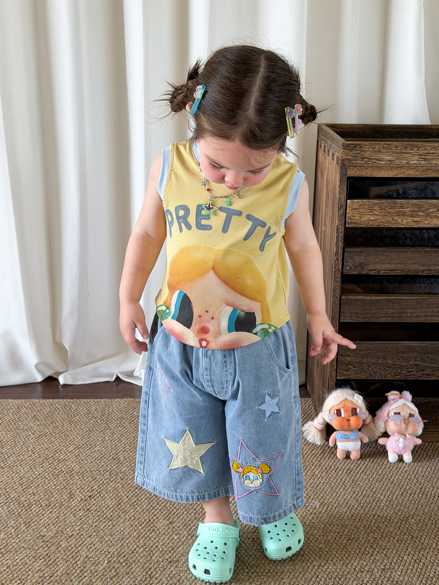 Sugar Pear ropa infantil chaleco de niña verano delgado 2026 ropa infantil de dibujos animados casuales clase A chaqueta de bebé