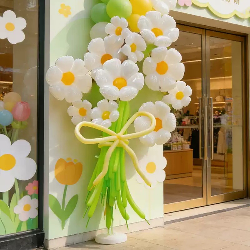 Daisy Sunflower Aluminum Foil Balloons Graduation Atmosphere Decoration Kindergarten Party Scene Decoration Photo Props