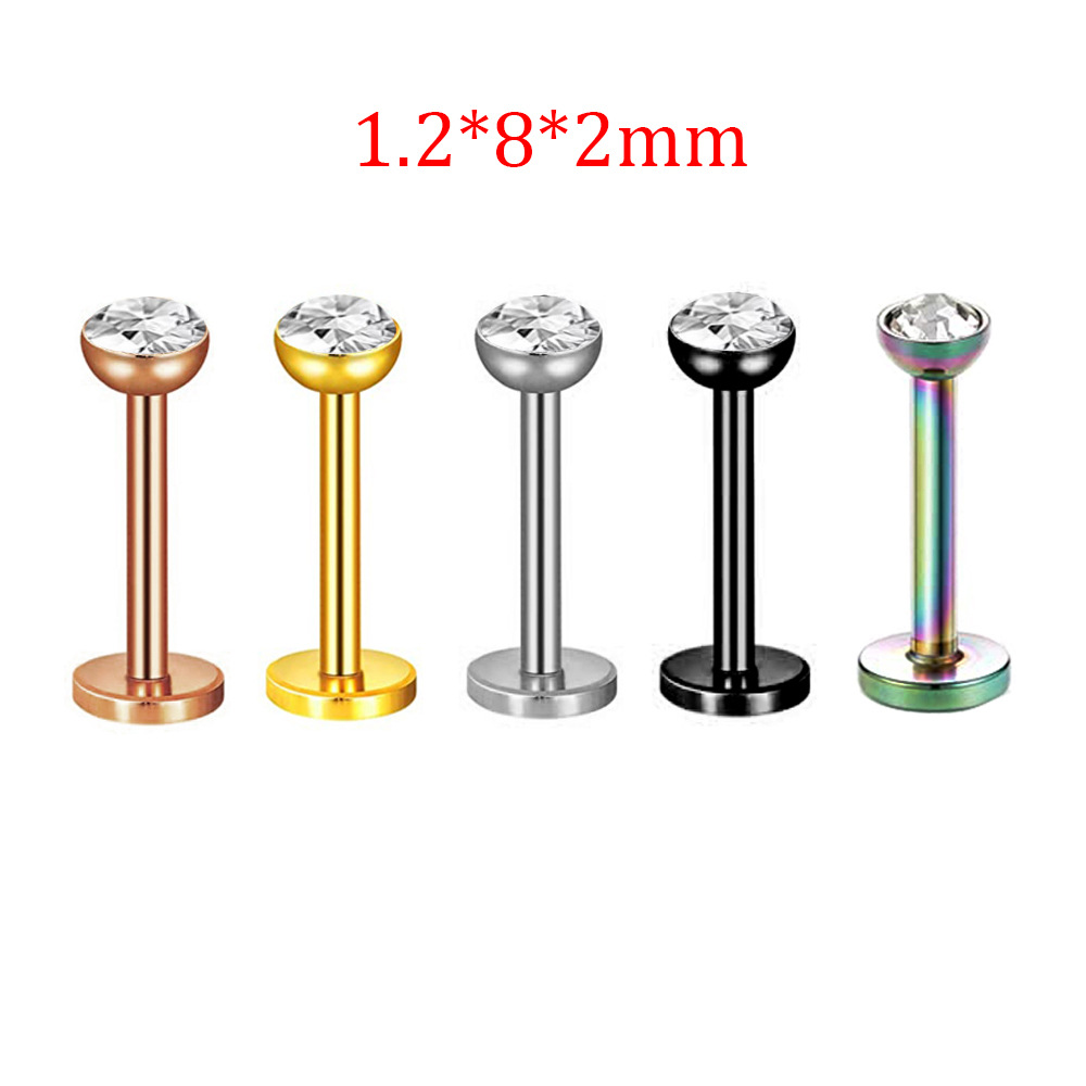 5 Sets Acrylic Star Lip Nail Ear Bone Nail T-Shaped Eyebrow Nail Nose Piercing Jewelry Stainless Steel Inner Outer Teeth detail image 11