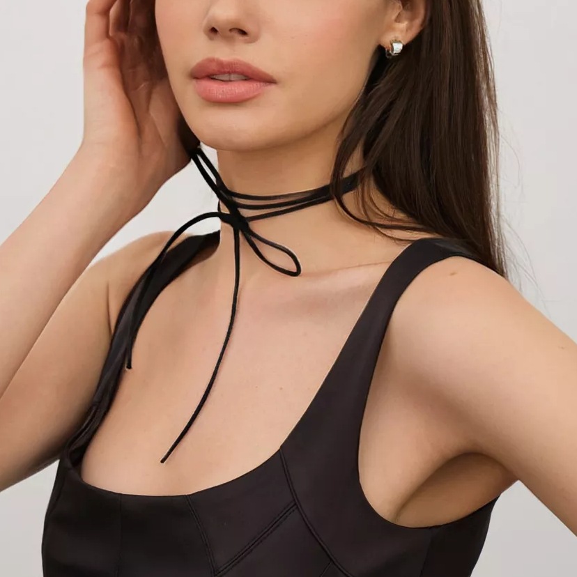 Strik choker ketting voor dames elegante handgemaakte sieraden_voghion.com