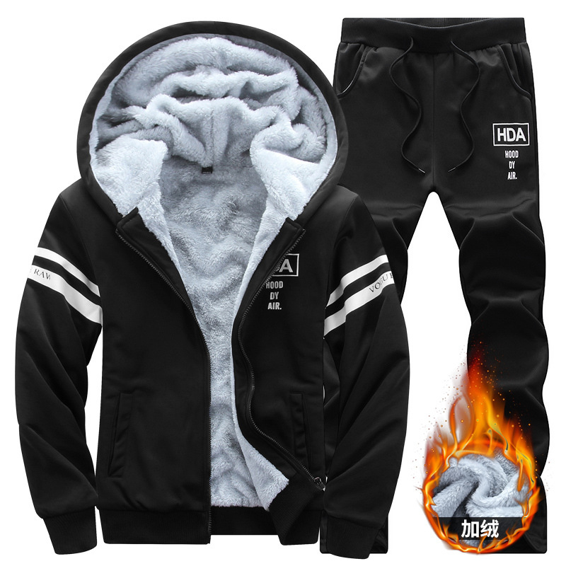 Aliexpress transfronterizo hombre otoño invierno juego de deportes de ocio cálido juego de ropa de hombre de invierno más grueso comercio exterior