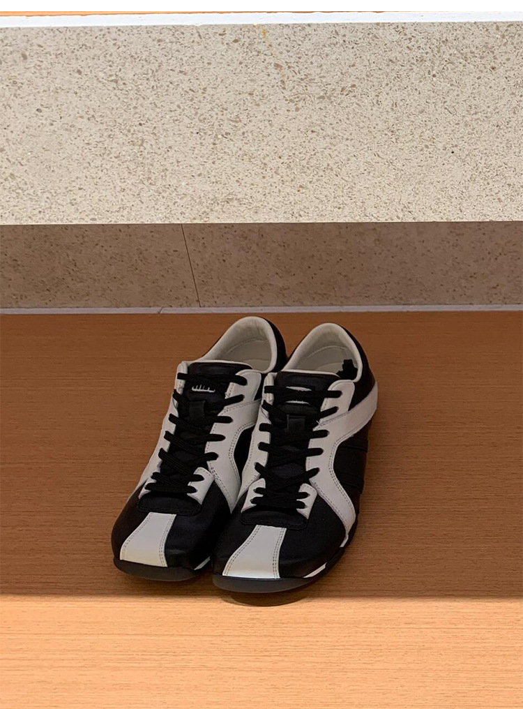 Versione coreana di nicchia con blocchi di colore, allenamento tedesco da donna, con suola spessa, in pelle, da golf e da bowling, casual_voghion.com