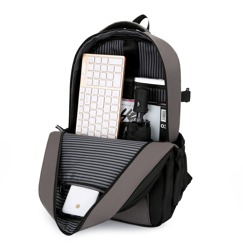 2022新款商务电脑包 多功能简约双肩背包大容量学生书包一件代发