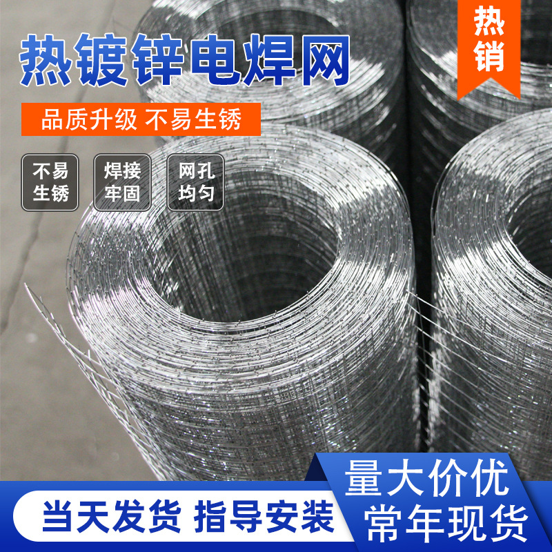 现货热镀锌电焊网低碳钢铁丝排焊网建筑抹灰网地暖加固防裂网片