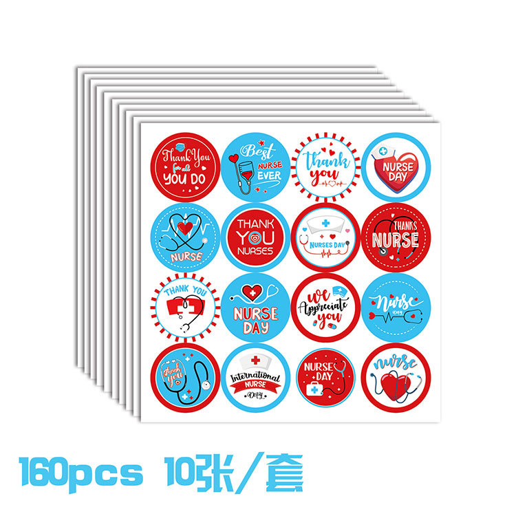 Día de la enfermera ronda regalo sobre sellado pegatina monedero decoración del partido pegatina