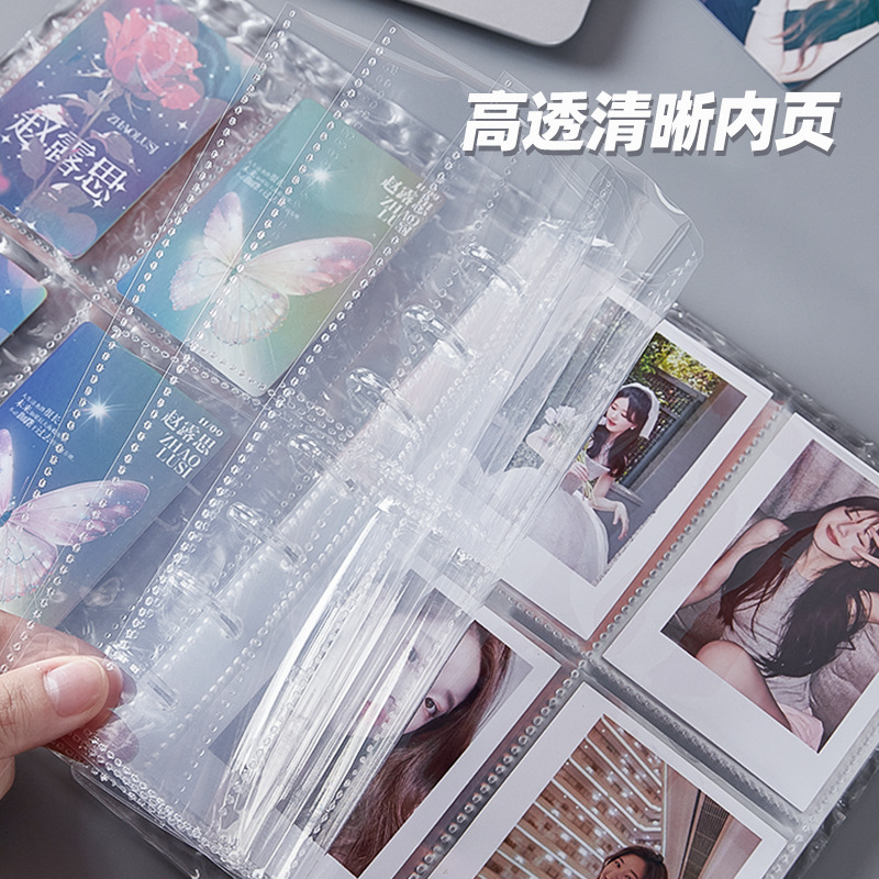 El nuevo botón de hongos de 3 pulgadas pequeño álbum de tarjetas de almacenamiento de tarjetas transparentes grabadas en el álbum de fotos