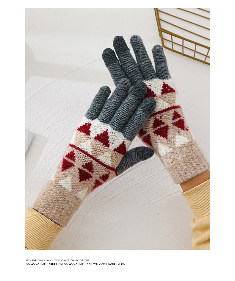 Women's Retro Plaid Wool Gloves 1 Pair display picture 10