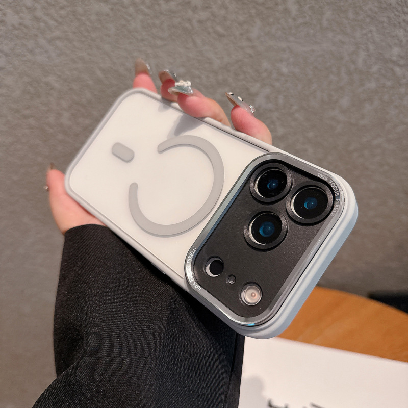 金属镜头磁吸适用iPhone17PROMAX透明手机壳苹果16高级感保护套15|undefined