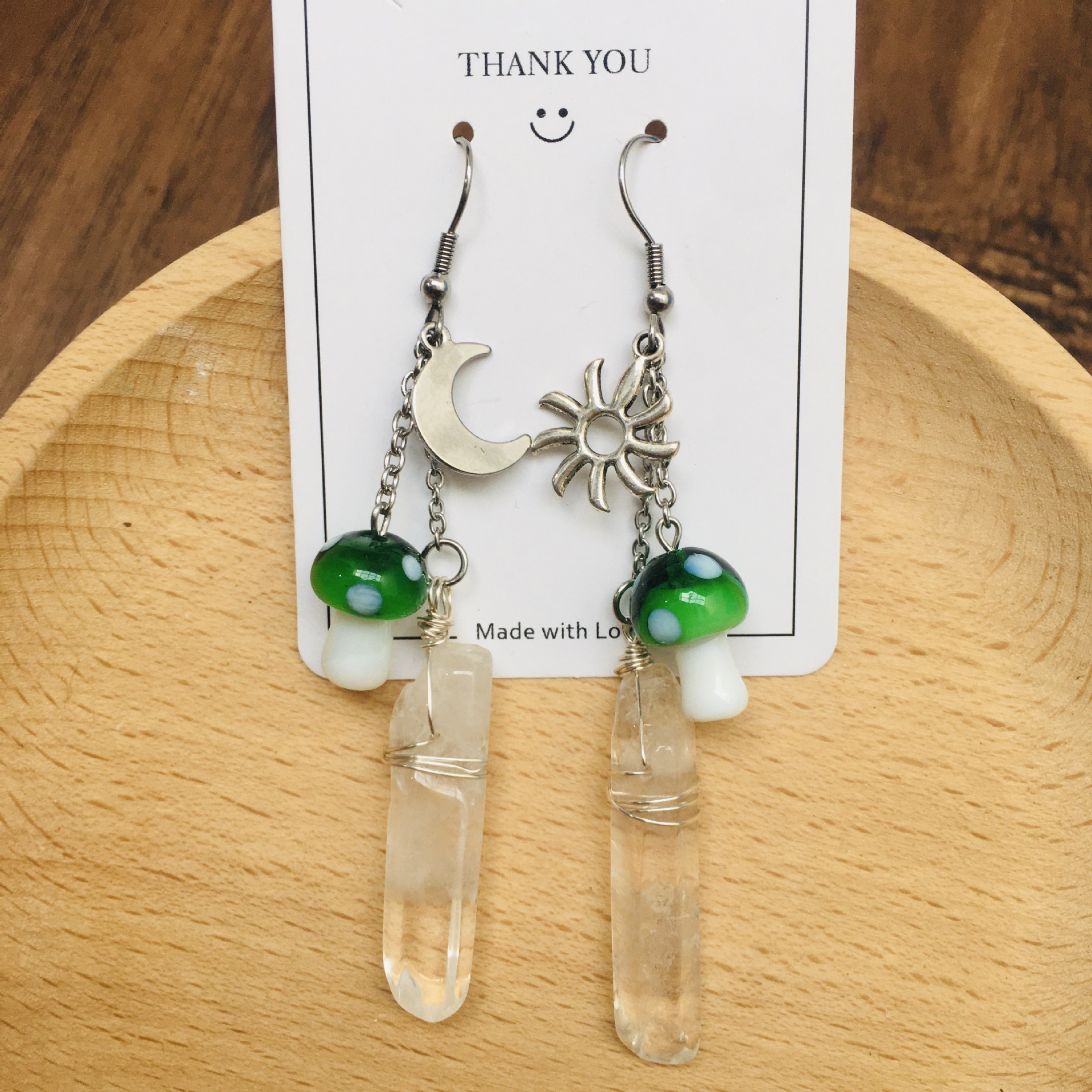 25g Weight Drop Earrings Classification 1 Pair Casual Mushroom Crystal Drop Earrings