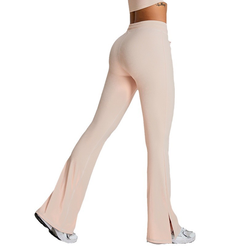 Otoño nuevo pull-up yoga pantalones de micro-ampliación para mujeres abdominales de elevación de caderas y pantalones de tenedor para adelgazar pantalones deportivos al aire libre