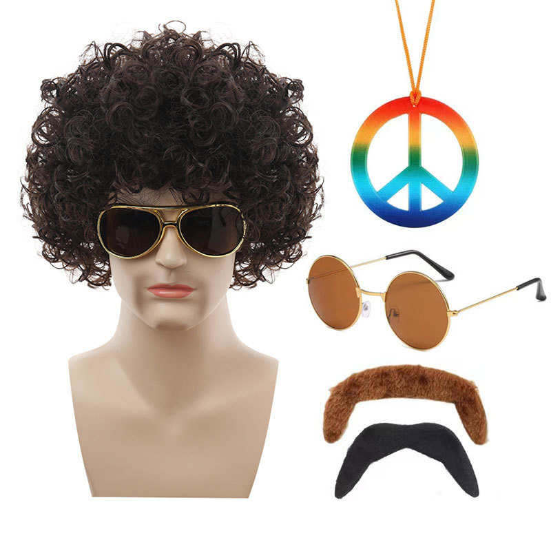 어두운 다크 브라운 팬 보내기 [다크 브라운 + 컬러 2 + 수염]]