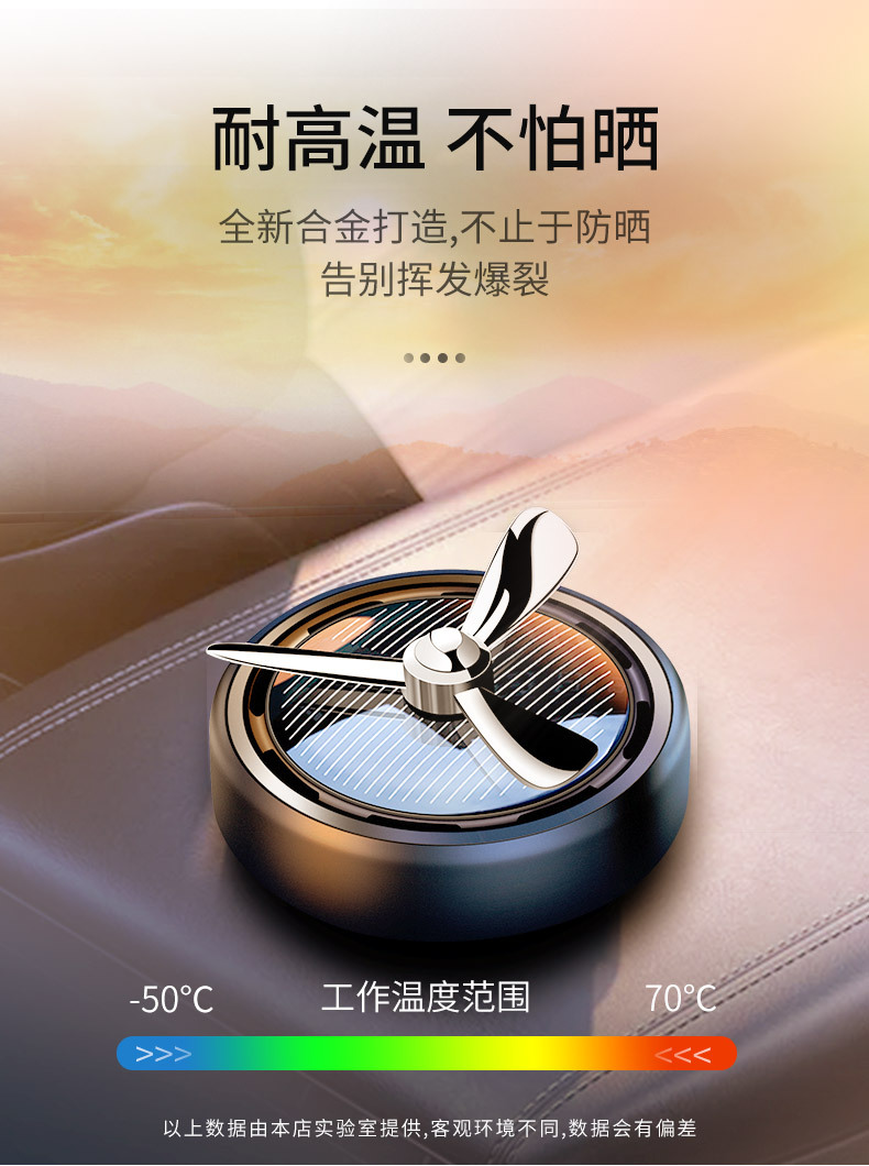 Solar Car Ornaments, Perfume, Light-Sensitive Rotating Car Aromatherapy, High-End Car Interior Ornaments, Long-Lasting Fragrance