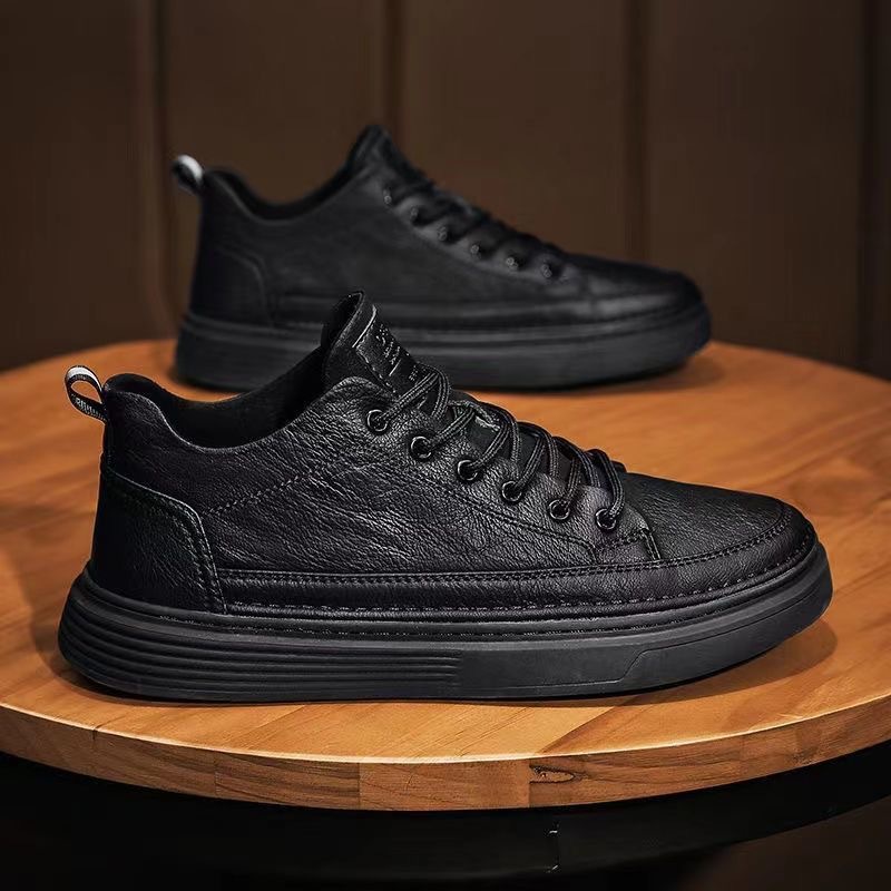 Herren 2024 Frühling Casual Leder Chef's Level Board Anti-Rutsch-Verschleiß-Ristant Arbeit Arbeitsschutz Schuh, und trendy_voghion.com