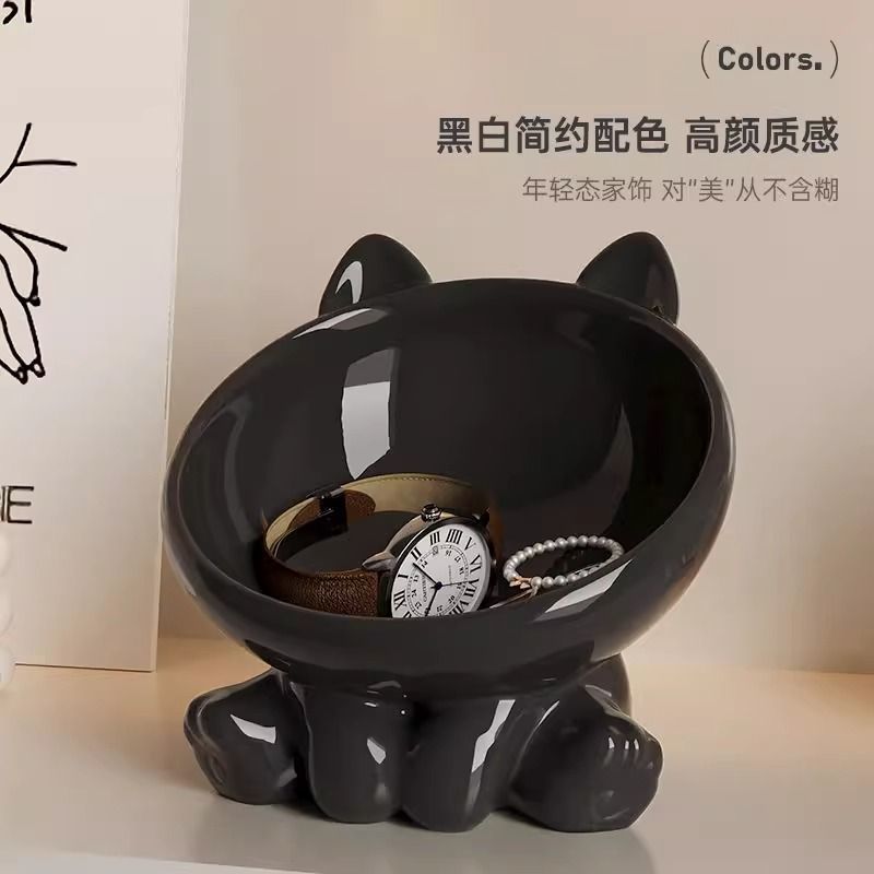 招财猫入户钥匙收纳玄关摆件门口鞋柜置物架客厅家居装饰乔迁礼物