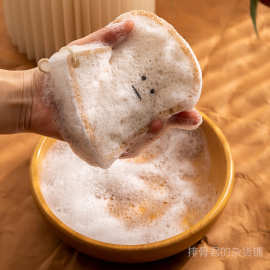 VHM7木浆棉洗碗擦天然木棉浆刷碗布耐用厨房专用海绵刷压缩百洁布