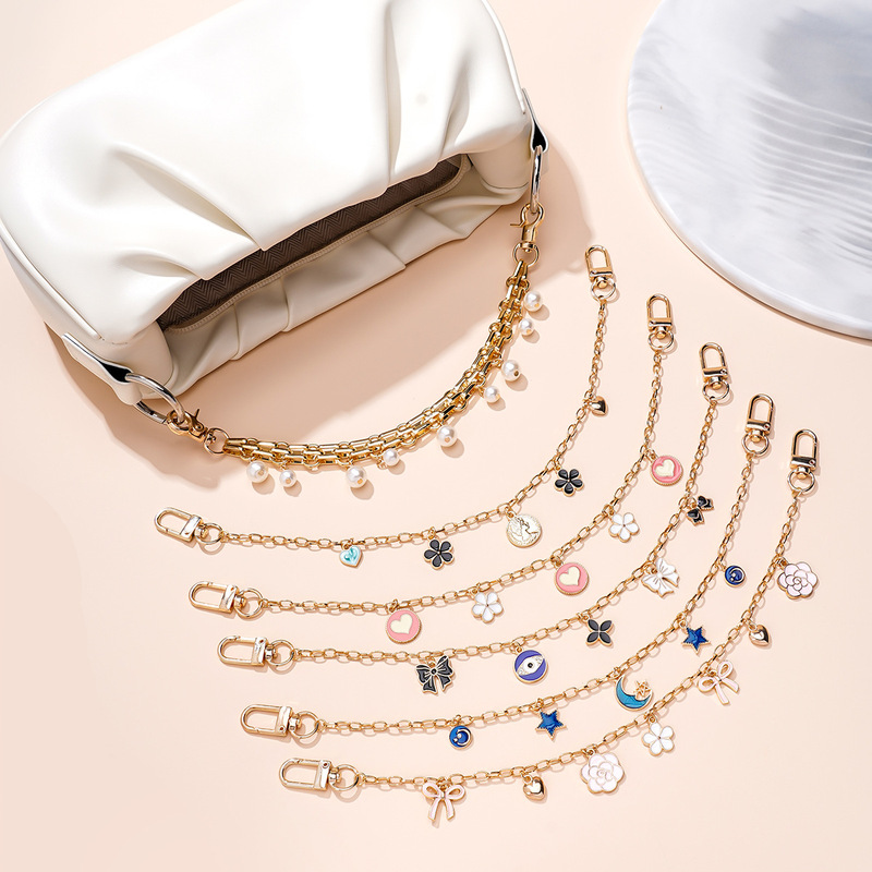 Amazon Cross-border Hot Selling Trendy Flower Pearl Wallet Shoulder Bag Chain Pendant Crossbody Metal Chain for Women