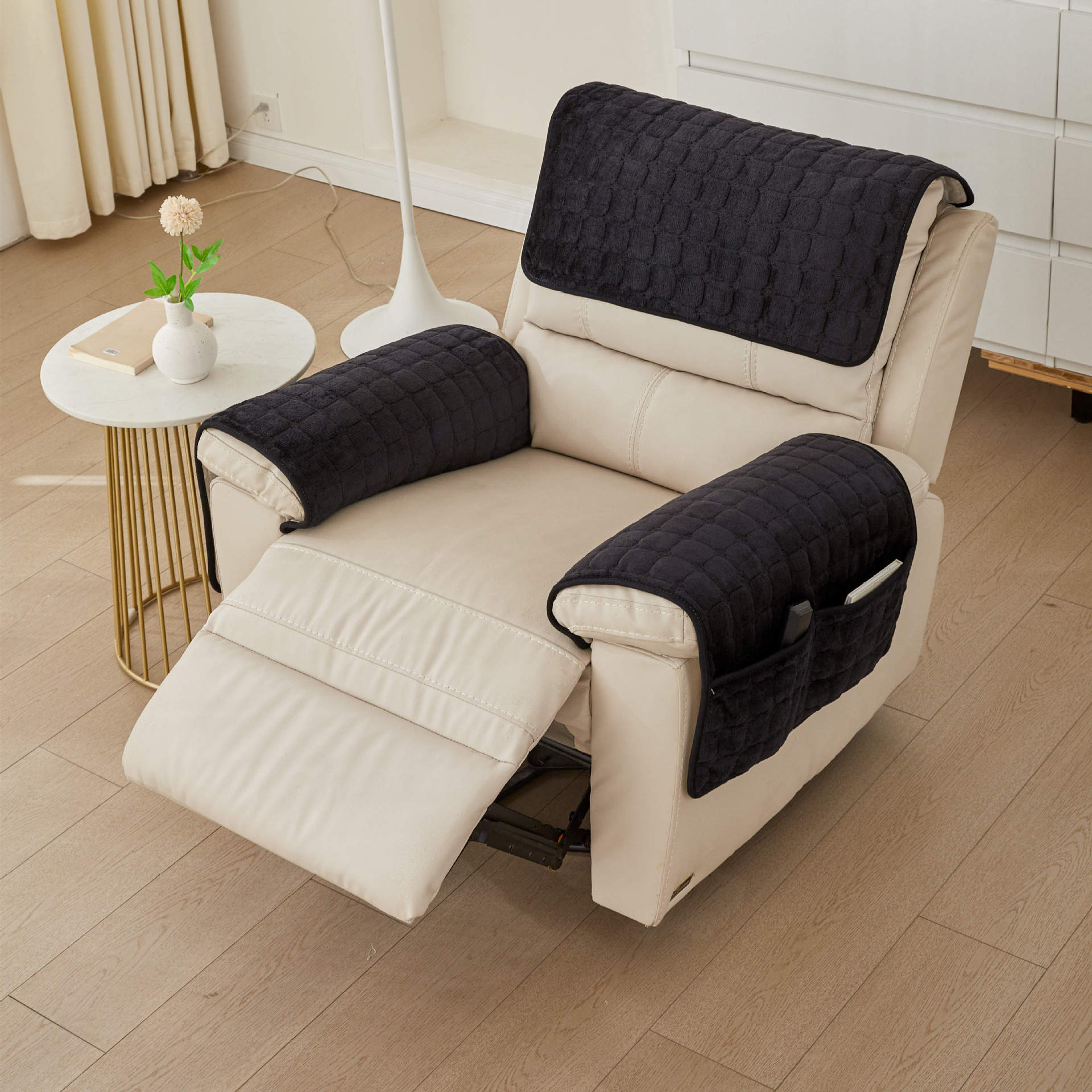 Headrest Cushion And Armrest Cover Three Piece Set For Sofa_voghion.com