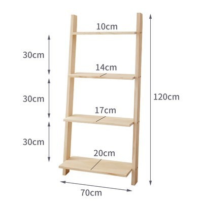 Estante de almacenamiento trapezoidal ins Estante de esquina de la sala de estar de madera maciza Estante de flores de balcón multicapa Estantería de piso simple nórdico image 14