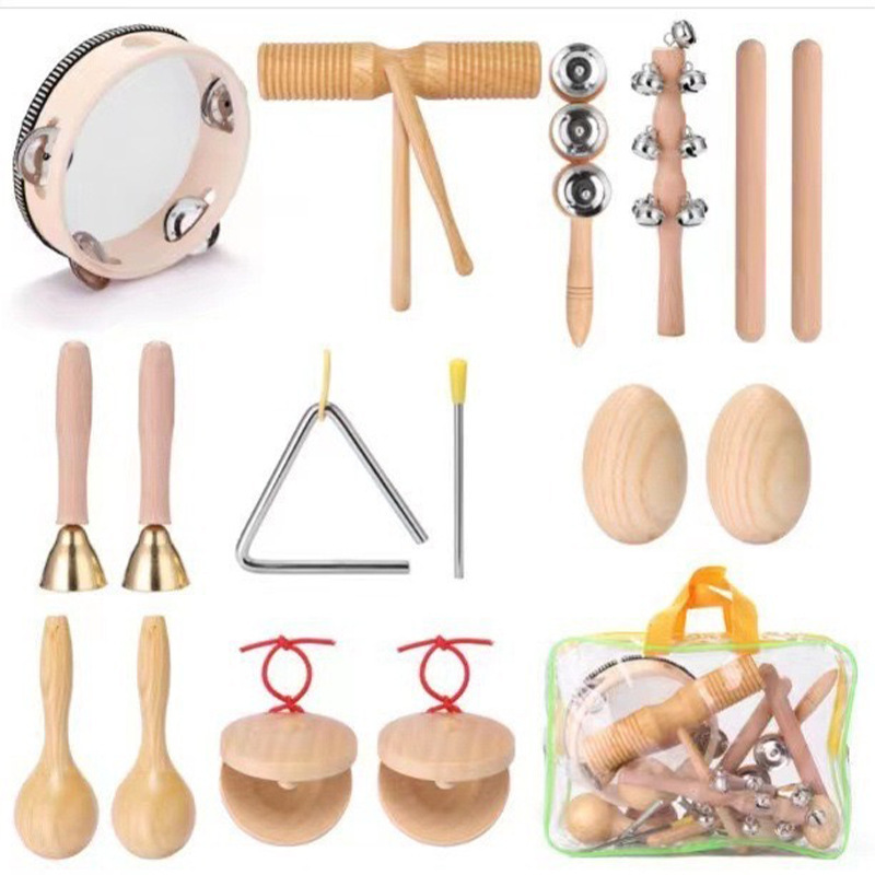 オルフ打楽器セット幼稚園早教啓蒙教具沙錘鈴鼓双響筒三角鉄打鈴|undefined