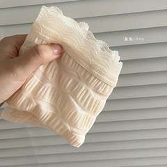 Sea salt seersucker soft and comfortable hollow transparent sexy horizontal stripes sexy lace breathable underwear for women