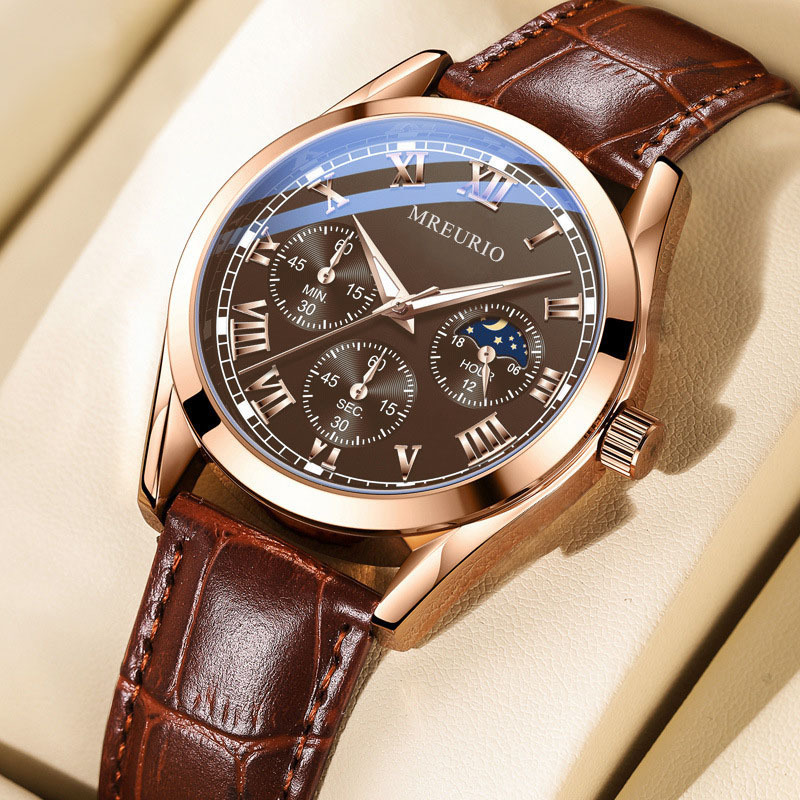Live Broadcast Popular Business Watch Men's Watch Men's Watch Belt Quartz Foreign Trade Manufacturer Spot Wholesale Dropshipping