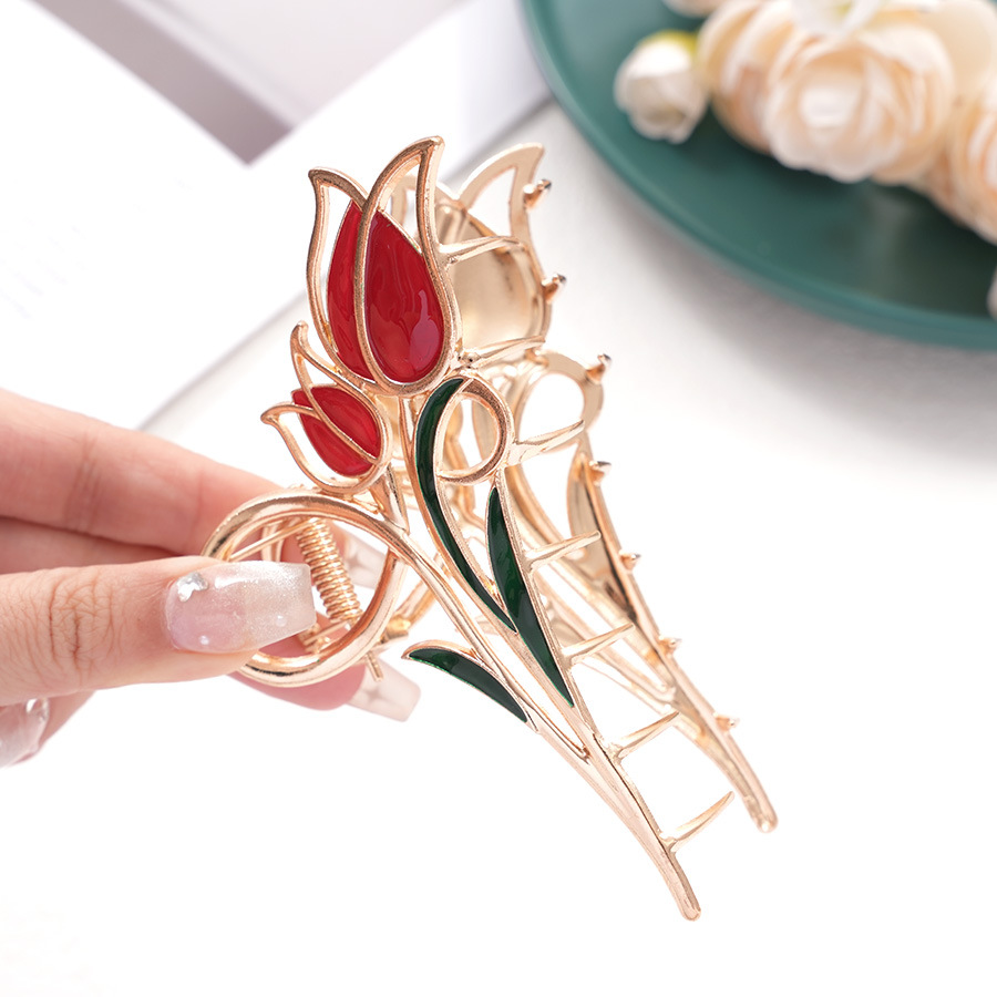 IG Style Sweet Women's Tulips Metal Hair Claws display picture 11