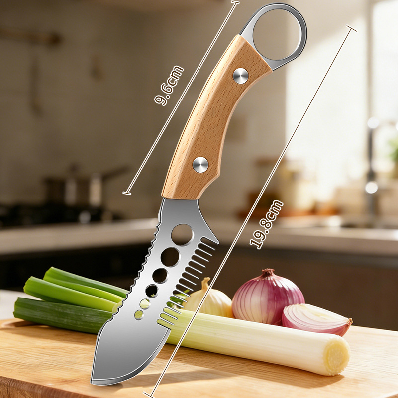 cuchillo de cebollas, cuchillo de alambre de acero inoxidable, cuchillo de corte de verduras, cortador de cebollas multifuncional de cocina