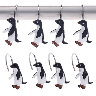 Creative animal home decoration hook shower curtain resin clothes hanging Penguin resin shower curtain hook wall hanging behind the door coat and hat