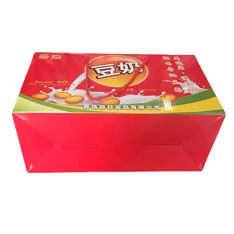 信义包装豆奶纸箱瓦楞纸箱厂家手提食品箱