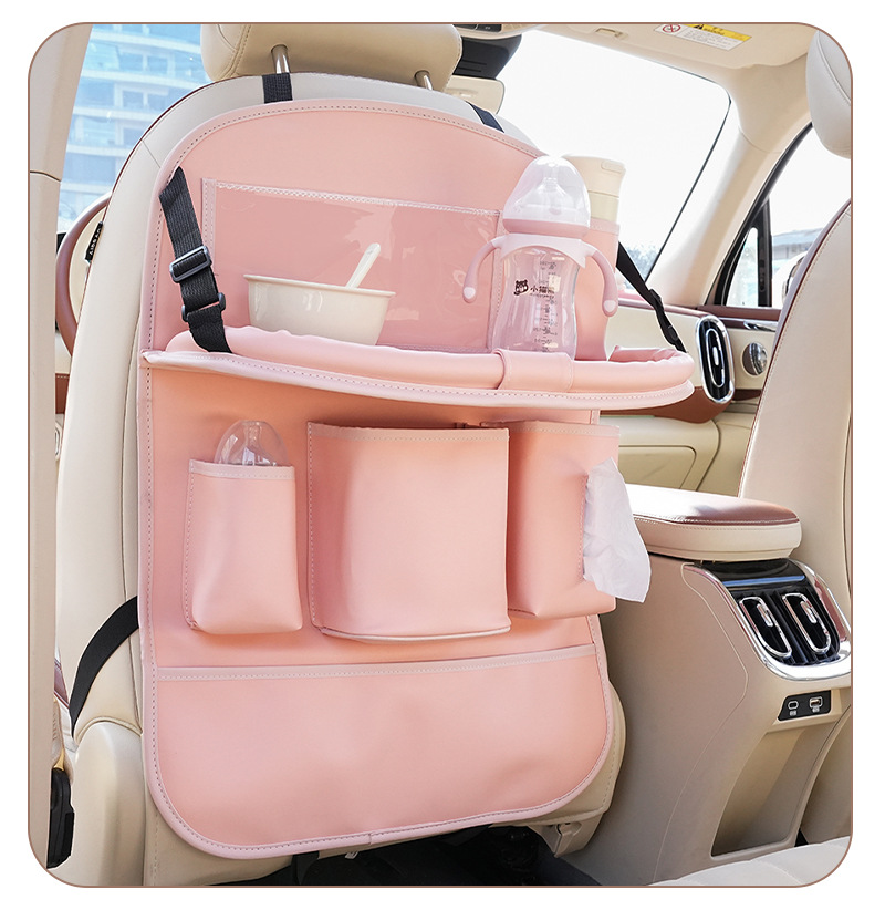 Blue Rain Car Folding Table Board Car Storage Hanging Bag Leather Car Trash Can Multifunctional Dining Table Storage Bag
