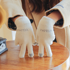 Soft and Flexible Insulated Winter Gloves for Women with Animal Embroidery, Cute and Fashionable Heart Touch Screen Gloves