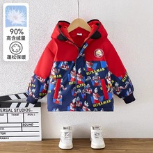 奥特曼男童三防加厚羽绒服2025新款儿童冬季90白鸭绒保暖冬款外套