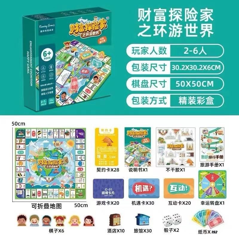 大号富翁游戏棋经典豪华升级超大桌游学生宿舍儿童节聚会桌游|undefined