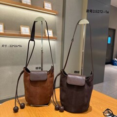 包包女2025新款韩国ins学院风小众磨砂百搭水桶包精致单肩斜挎包