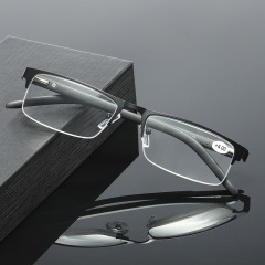 新しい抗青色光読書老眼メガネメーカー卸売ビジネス金属老眼メガネファッション高齢者ミラー 55-1