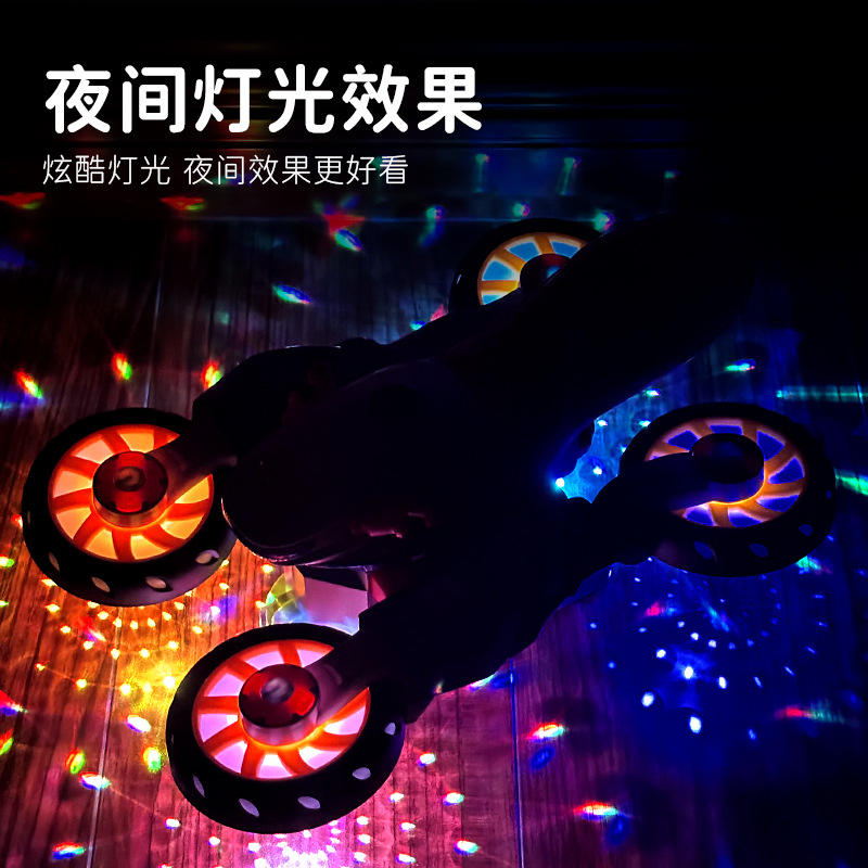 Cross-border new product electric swivel car cool rotating motorcycle transforming car with lights and music children's toy car wholesale