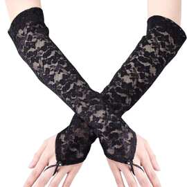 新娘婚纱礼服配饰 勾指亮钻蕾丝手套长款 欧美流行时尚性感手套