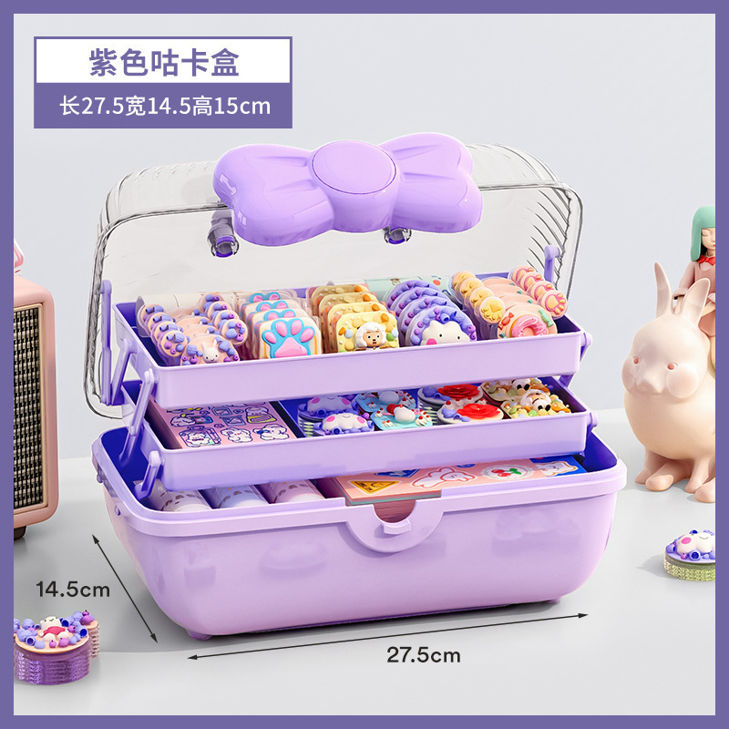 リボンヘアアクセサリー収納ボックスかわいい子供用ヘアピンヘアピンジュエリー化粧品デスクトップ防塵ジュエリー収納ボックス|undefined